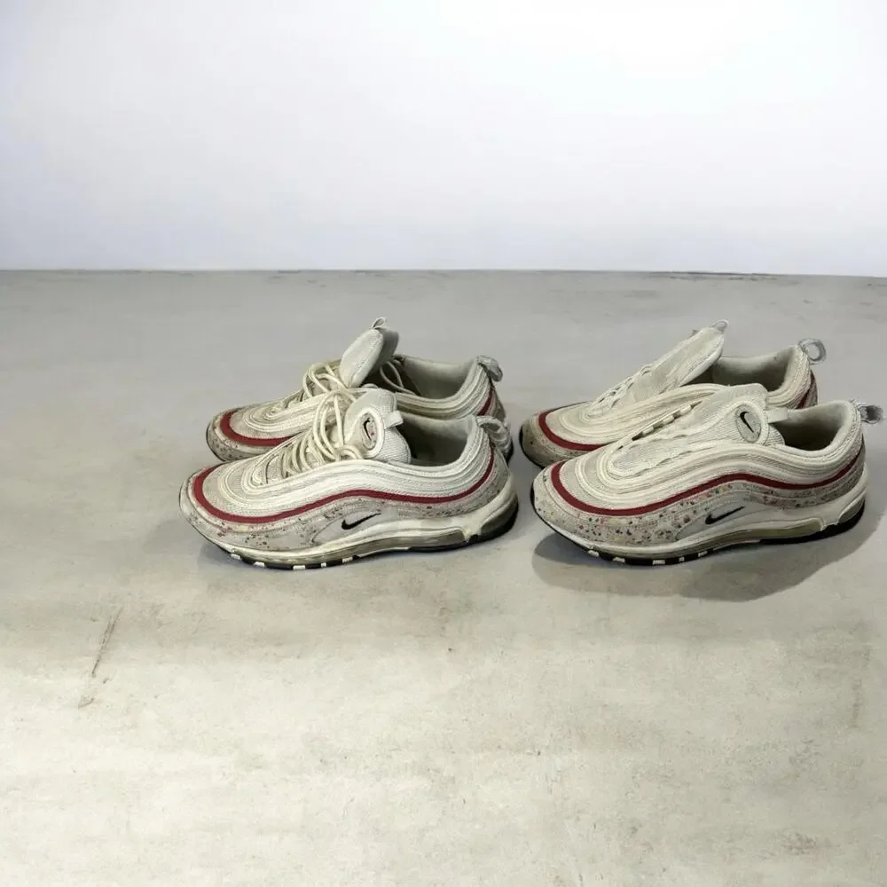 Nike Air Max 97 Retro OG Men’s 11.5 Sail University Red 312834-102 2-pairs Used - Picture 2 of 12